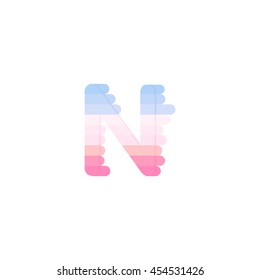 Colorful n Letters, vector design template elements for design