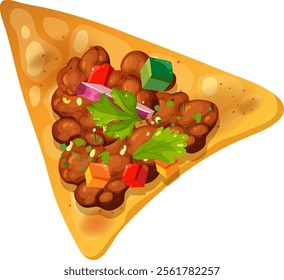 Colorful nacho with beans and vegetables