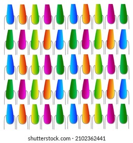 Colorful nails vector background. Colorful nails