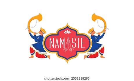 Colorful Namaste Logo Design Vector