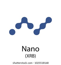Colorful nano cryptocurrency symbol isolated on white background
