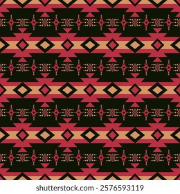 Colorful Native American geometric pattern. Vector colorful aztec southwestern geometric shape seamless pattern. Ethnic geometric pattern use for textile, home decoration elements, upholstery, etc.