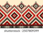 Colorful Native American pattern, Navajo design. Native American ornament. Abstract geometric background traditional ethic for decoration, clothing, fabric, textile, fashion.