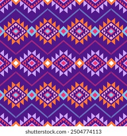 Colorful Native American pattern, Navajo design. Native American ornament. Abstract geometric background traditional ethic for decoration, clothing, fabric, textile, fashion.