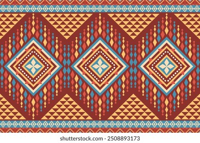 Colorful Native American pattern, Navajo design. Native American ornament. Abstract geometric background traditional ethic for decoration, clothing, fabric, textile, fashion.