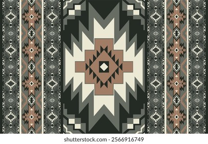 Colorful Native American pattern, Navajo design. Native American ornament. Abstract geometric background traditional ethic for decoration, clothing, fabric, textile, fashion.