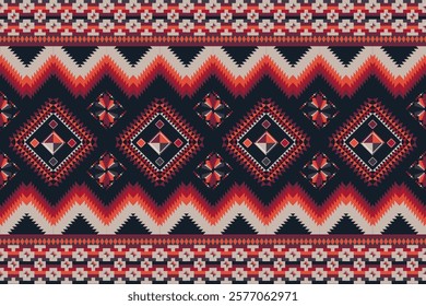 Colorful Native American pattern, Navajo design. Native American ornament. Abstract geometric background traditional ethic for decoration, clothing, fabric, textile, fashion.