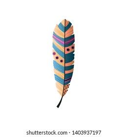 Colorful native traditional indian design of bird feather