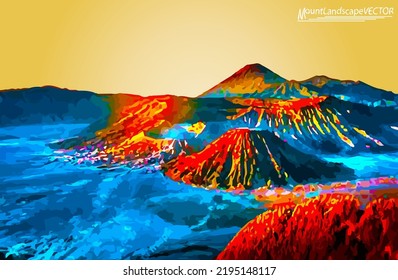 colorful natural beauty of the mountains in vector form