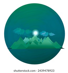 colorful natural scenery background icon without background