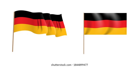 Colorful naturalistic waving Bundesrepublik Deutschland flag. Vector Illustration. EPS10