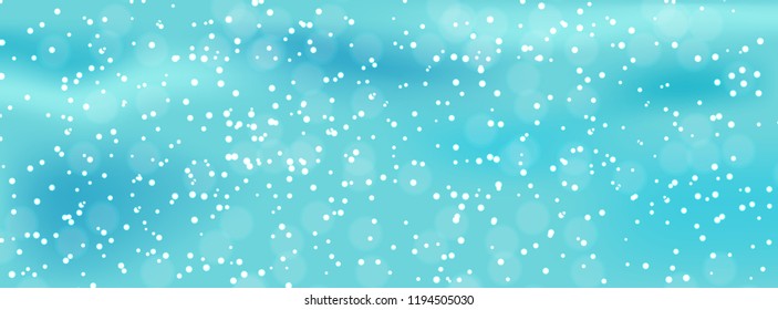 Colorful naturalistic winter background with falling snow on drifts. Vector Illustration. EPS10