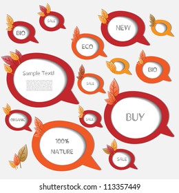 Colorful nature autumn speech bubbles