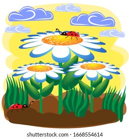 Colorful nature background. Floral graphic design summer.