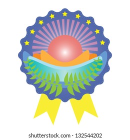 Colorful nature badge, vector format