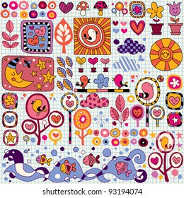 colorful nature cartoon pattern
