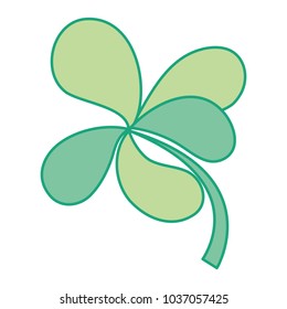 colorful nature clover plant with leaves design