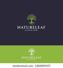 Colorful Nature Leaf Logo Design with Abstract Lines Shapes Inside. Usable For Business, Community, Industrial, Foundation, and Services Companies. Flat Vector Logo Design Illustration.
