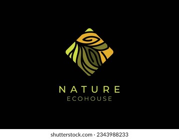 Colorful Nature Leaf Logo Design with Abstract Lines Shapes Inside. Usable For Business, Community, Industrial, Foundation, Services Company. Flat Vector Logo Design Illustration.