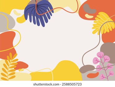 Colorful nature leaves Abstract Floral Frame