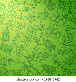 Colorful nature pattern at green background