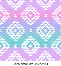 colorful navajo geometric print. tribal seamless vector background