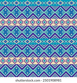 Colorful Navajo pattern vector illustration background. Native American seamless pattern. Geometric ornament, ethnic design for use in fashion, textile, clothes, home decoration, fabric, batik.