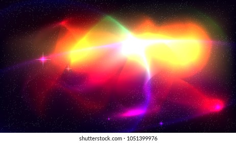 Colorful Nebula in Space Background. Abstract vector illustration stars night sky blind shine planet sun solar high quality 16 9 fantasy darkness dark comet modern template high quality interstellar