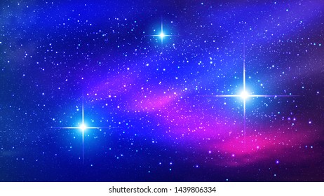 Colorful Nebula in Space Background. Vector illustration. Modern Flat Background. Mobile Web Design Template. Space Travel