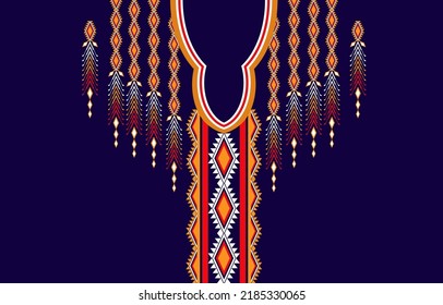 colorful neck design for clothing or  neck embroidery for fashion.