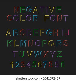 Colorful negative font	