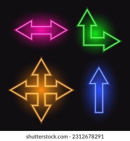 Farbiger Neonpfeil, Vektorgrafik.
