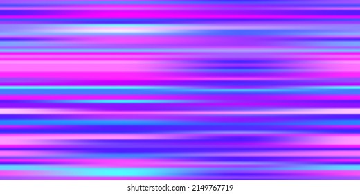 Colorful Neon Blue And Purple Lines Abstract Seamless Pattern. Iridescent Holographic Backdrop. Vibrant Background In 80s And 90s Style. Unicorn Wallpaper. Disco Backdrop.