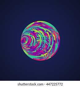 Colorful neon circles background, vector