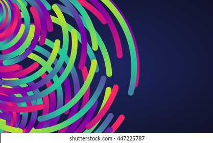 Colorful neon circles background, vector