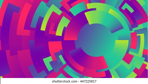 Colorful neon circles background, vector