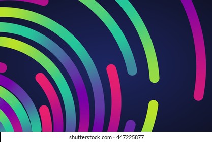 Colorful neon circles background, vector