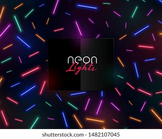 Colorful Neon Confetti Lights Shiny Background Design