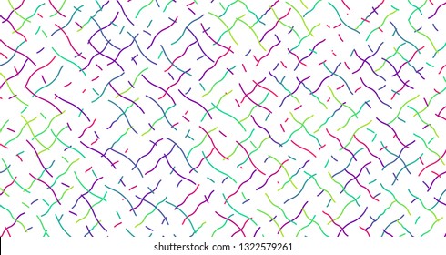 Colorful neon dashed lines, vector illustration