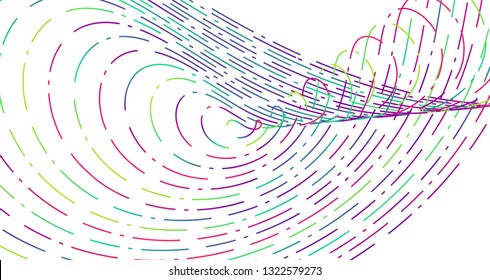 Colorful neon dashed lines, vector illustration