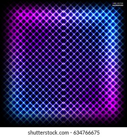 Fondo diagonal de neón colorido, ilustración abstracta vectorial.