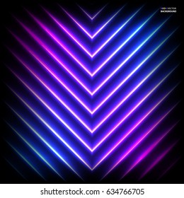 Colorful neon diagonal background, vector abstract illustration.