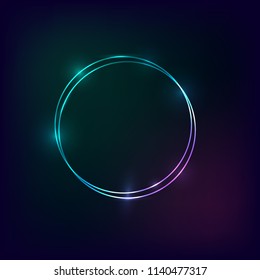 Colorful Neon frame circke background. Vector illustration