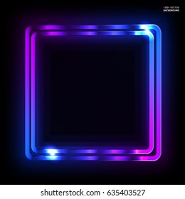 Colorful Neon Frame On Dark Background Stock Vector (royalty Free 