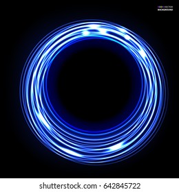 Colorful neon frame on a dark background, vector abstract illustration.