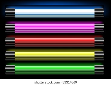 Colorful neon lamps