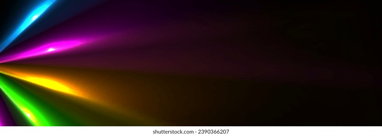 Colorful neon laser rays abstract glowing background. Technology vector banner design