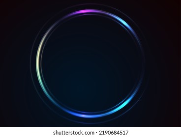 Colorful Neon Laser Rings Abstract Futuristic Stock Vector (Royalty ...