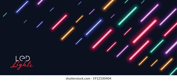 Colorful Neon Led Light Rain Background Design