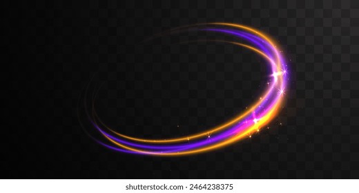 Colorful neon light vortex or portal frame. Futuristick or magic style. Vector illustration